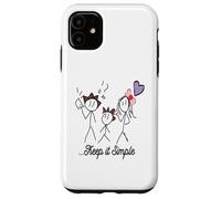 Dessin Stickman Minimaliste avec Inspiring Keep It Simple Coque pour iPhone 11