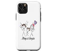 Dessin Stickman Minimaliste avec Inspiring Keep It Simple Coque pour iPhone 11 Pro