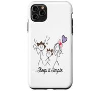 Dessin Stickman Minimaliste avec Inspiring Keep It Simple Coque pour iPhone 11 Pro Max