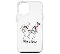 Dessin Stickman Minimaliste avec Inspiring Keep It Simple Coque pour iPhone 12/12 Pro
