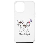 Dessin Stickman Minimaliste avec Inspiring Keep It Simple Coque pour iPhone 12 Pro Max
