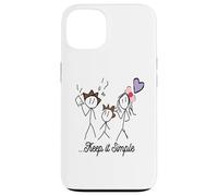 Dessin Stickman Minimaliste avec Inspiring Keep It Simple Coque pour iPhone 13