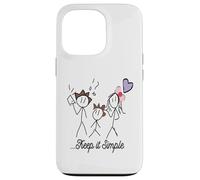 Dessin Stickman Minimaliste avec Inspiring Keep It Simple Coque pour iPhone 13 Pro