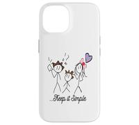 Dessin Stickman Minimaliste avec Inspiring Keep It Simple Coque pour iPhone 14