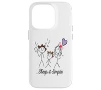 Dessin Stickman Minimaliste avec Inspiring Keep It Simple Coque pour iPhone 14 Pro