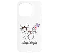 Dessin Stickman Minimaliste avec Inspiring Keep It Simple Coque pour iPhone 15 Pro