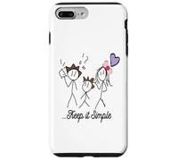Dessin Stickman Minimaliste avec Inspiring Keep It Simple Coque pour iPhone 7 Plus/8 Plus