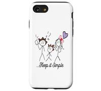 Dessin Stickman Minimaliste avec Inspiring Keep It Simple Coque pour iPhone SE (2020) / 7/8