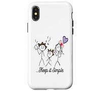 Dessin Stickman Minimaliste avec Inspiring Keep It Simple Coque pour iPhone X/XS