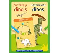 Dessine des dinos - 12 cartes pochoirs