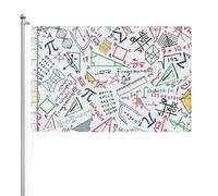 Dessins mathématiques colorés sur une grille,Drapeau de jardin, bannière décorative, drapeau double face, 2 x 3 pieds, pour extérieur et intérieur