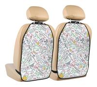 Dessins mathématiques colorés sur Une Grille,Lot de 2 Tapis de Protection pour siège arrière de Voiture, Organisateur de siège arrière Durable