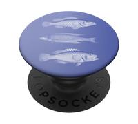 Dessins Vintage Poisson Bleu PopSockets PopGrip Adhésif