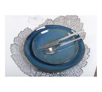 Dessous d'assiette feuille chêne argent - lot de 6