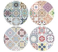 Dessous de Plat 20cm Rond en céramique Set de 4 Décoration Carreau de Ciment