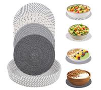 Dessous de Plat 4 Pièces Dessous de Plat Original, sous Plat de Table Dessous de Plat Sapin Ensemble de Dessous de Plat en Bois pour Plats Chauds avec Panier de Rangement pour Table et Meubles 20 cm