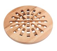 Creative Home Dessous de Plat Bois Rond | 19,5 x 19,5 x 1,5 cm | Protecteur de Table, Surface et Comptoir | Bois de Hêtre Naturel | Réversible, Écologique, Antidérapant et Résistant à la Chaleur