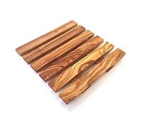 Dessous de plat carré de 20 x 20 cm - Fait main en bois d'olivier - Dessous de verre en bois de qualité supérieure