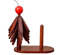 Dessous de plat d'arbre en bois - Bois naturel durable, protection thermique isolée, structure stable à trois pieds, porte-mouchoirs intégré | Pour plats chauds, théières, assiettes, tasses, cuisine