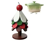 Dessous De Plat en Bois Arbre Décoration De Noël Pliable en Bois À 4 Étages | Set Sous-Verre Décoratif Pour Cuisine Restaurant Camping Tasses Bols Assiettes Marmites à du pommier