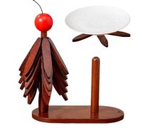 Dessous de plat en bois avec trépied en bois | Avec support et tissu | Pour assiettes, bols, tasses, boissons, théières, vaisselle sur table de salle à manger, comptoir de cuisine, ferme