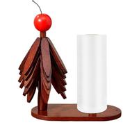 Dessous de plat en bois chaud - Set de table trépied en bois | Dessous de plat fabriqués à la main - 5 dessous de plat pliables avec support et porte-papier de cuisine pour casseroles bols théières