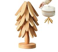 Dessous de plat en bois - En bois | Set de table de cuisine pliable pour plats chauds, casseroles, théières | Support de casseroles chaudes et protecteur de table pour salle à manger et table de