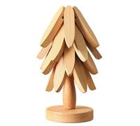 Dessous de plat en bois en forme d'arbre pour l'art des arbres, dessous de plat pliable pour cuisine, table à manger, appartement, Noël, ustensiles de cuisine, tasse