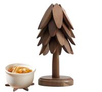 Dessous de Plat en Bois en Forme d'arbre pour Plats Chauds,Tapis Résistant à la Chaleur pour Plat Chaud - sous-Bol Isolant - pour Tasses Bols Poêles Cuisines Salles à Manger
