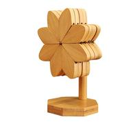 Dessous de plat en bois naturel résistant à la chaleur en forme de molette de protection de comptoir pour cuisine, table à manger, plats chauds, poêles, casseroles, tapis de vaisselle multifonction