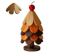 Dessous de plat en bois pour assiettes chaudes en forme d'arbre de Noël | Dessous de verre pliable en bois 5 pièces | Dessous de verre avec support | Pour assiettes chaudes cuisine Mo