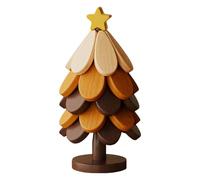 Dessous de Plat en Bois pour Plaque Chaude, 5 sous Plat de Table en Bois + 1 Support, sous-Verres en Forme d'arbre, Forme de Sapin de Noël pour Casseroles, Poêles, Bols, Théières (Star-5 pcs - A)