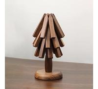 Dessous de plat en bois pour plats chauds, dessous de plat en forme d'arbre, dessous-de-plat pour théière, chauds, Halloween, sapin de Noël