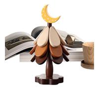 Dessous de plat en bois pour table de salle à manger | Dessous de verre décoratifs en bois économisant de l'espace et protection des surfaces pour