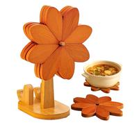 Dessous de plat en bois - Résistant à la chaleur et antidérapant - Moulin à vent - Pour casserole, assiette, bol, cuisine, salon, table à manger, décoration de maison, ferme, bureau, Noël