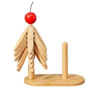 Dessous de plat en bois - Set de table avec trépied en bois, avec support et mouchoirs, esthétique, pliable, pour plats, assiettes, bols, boissons, théières, table à manger, cuisine, comptoir de ferme