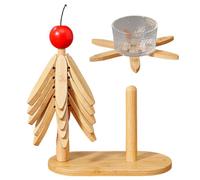 Dessous de plat en bois, set de table en forme d'arbre, trépied pliable avec support, accessoire de cuisine en forme d'arbre, support de mouchoirs, outil pratique pour plats, assiettes, bols, boissons