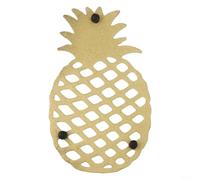 Dessous de plat en fonte en forme d'ananas de 22,6 cm, tapis isolant décoratif en métal avec pieds en caoutchouc antidérapant pour comptoir de cuisine et table à manger