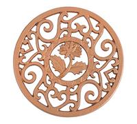 Dessous de Plat en Fonte Sculptée Vintage, Support en Métal Isolant Thermique Antidérapant de Théière, Tapis Ferronnerie avec Pieds Protège Table pour Salle à Manger Idée Noël Déco (Doré Rond 11.5cm)