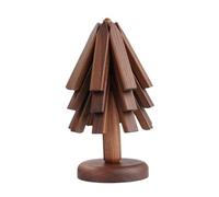 Dessous de plat en forme d'arbre - Dessous de plat en bois pour plats chauds - Tapis isolant en noyer noir - Dessous de plat pliable - Cadeau pour Noël et pendaison de crémaillère
