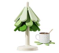 Dessous de plat en forme d'arbre | Manique à théière | Accessoires de cuisine décoratifs résistants à la chaleur avec 3 dessous de plat et 1 support pour boissons, assiettes, casseroles, poêles
