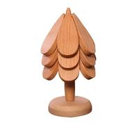 Dessous de plat en forme d'arbre | Manique à théière | Dessous de plat décoratif pour plats chauds avec 3 dessous de plat en bois et 1 support pour cuisine
