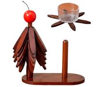 Dessous de plat en forme d'arbre pour plats chauds - Set de table en bois esthétique avec trépied | avec support et tapis en tissu, pour assiettes, tasses, boissons, théières, vaisselle, table à