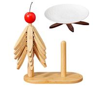 Dessous de plat en forme d'arbre pour plats chauds | Set de table esthétique en bois avec support et mouchoirs, support de pot d'arbre pliable - pour assiettes, bols, tasses, boissons, théières