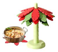 Dessous de plat en forme d'arbre résistant à la chaleur | Tapis antidérapants en silicone résistant à la chaleur pour salle à manger, comptoir, vaisselle, ustensiles de cuisine