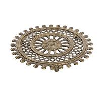 Dessous de plat en laiton bruni en forme de rayon.