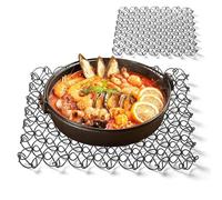 Dessous de plat en métal - Résistant à la chaleur - Anti-brûlure - Dessous de plat en acier inoxydable avec tapis de vaisselle creux - Pour l'extérieur - Dessous de bobine - Pour casseroles et poêles