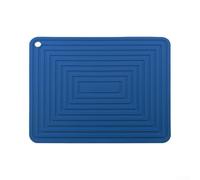 Dessous de plat en silicone 29 x 23 cm pour plusieurs rôles, y compris la protection de base d'ustensiles de cuisine et l'aide au séchage sans assemblage ou outils (bleu)