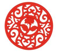 Dessous de Plat en Silicone, Antidérapant, Résistant à la Chaleur, pour Comptoir de Cuisine Moderne ou Table Chaude pour Plats Chauds, Casseroles et Poêles (noir) (rouge)