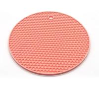 Dessous de plat en silicone pour plats chauds, casseroles et poêles, dessous de plat rond, antidérapant, rose
